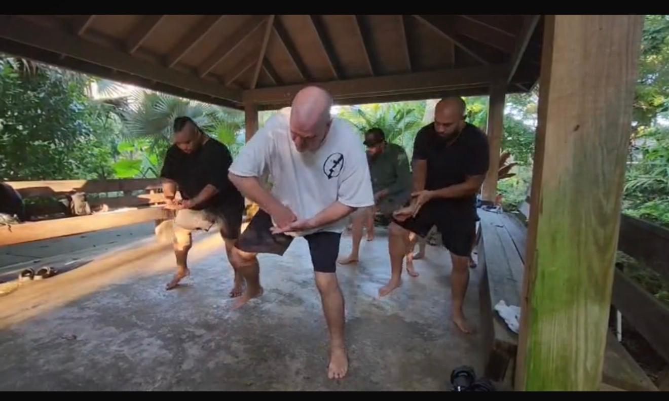 Flowing Hands movement practice in the park